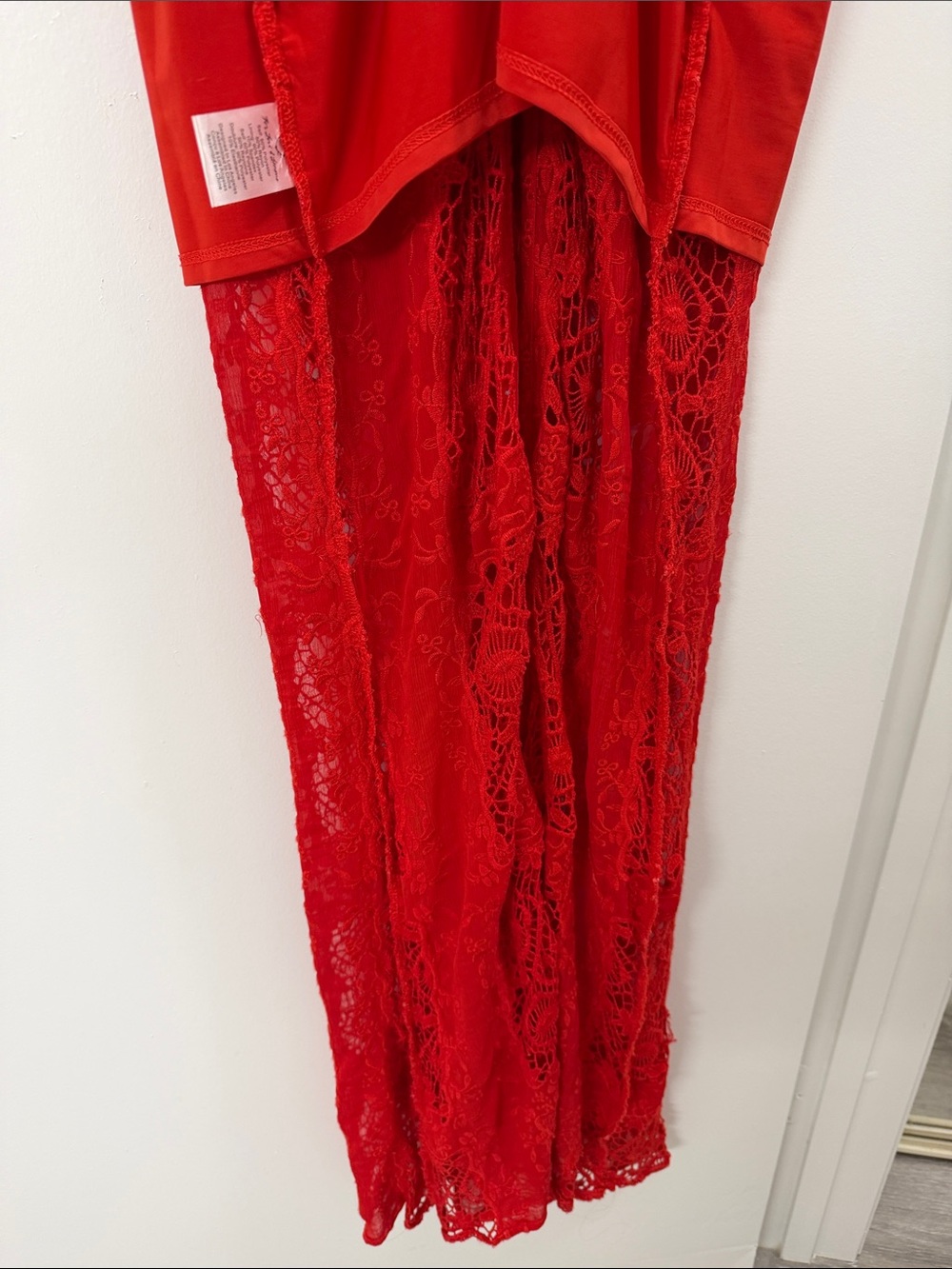 For Love & Lemons Red Lace Maxi Dress Size M - Picture 12 of 14